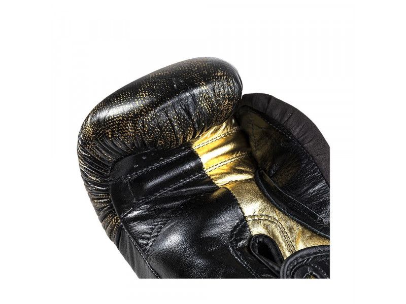 Kickbokshandschoen 'black-gold FALCON' - Leer
