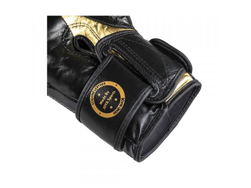 Kickbokshandschoen 'black-gold FALCON' - Leer