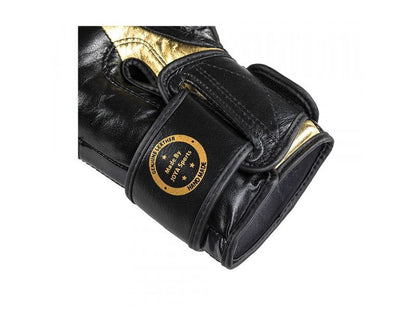 Kickbokshandschoen 'black-gold FALCON' - Leer