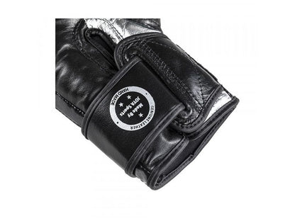 Kickbokshandschoen 'black-silver FALCON' - Leer