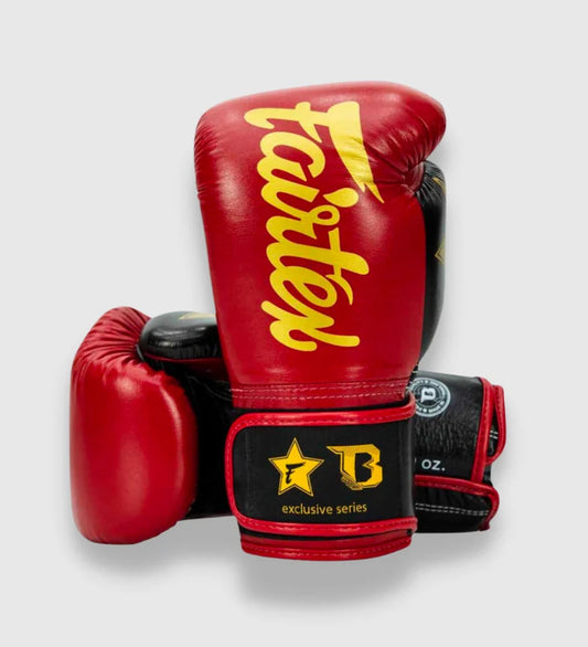 Fairtex bokshandschoenen - Rood/Goud/Zwart