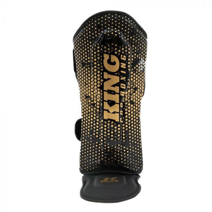 King Pro Boxing Hexagon 2- Scheenbeschermers Voor Kids -Zwart/Goud