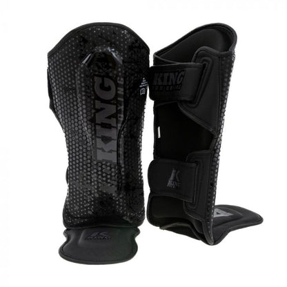 King Pro Boxing Hexagon 1 - Scheenbeschermers Voor Kids -Zwart/Zwart