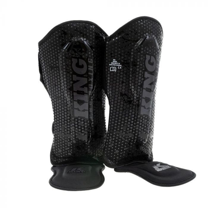 King Pro Boxing Hexagon 1 - Scheenbeschermers Voor Kids -Zwart/Zwart
