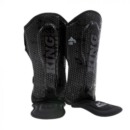King Pro Boxing Hexagon 1 - Scheenbeschermers Voor Kids -Zwart/Zwart