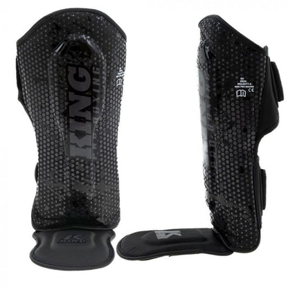 King Pro Boxing Hexagon 1 - Scheenbeschermers Voor Kids -Zwart/Zwart